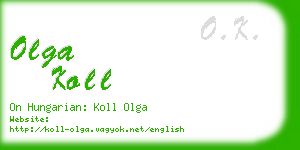 olga koll business card